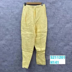 harve benard イエロー ジップフライ リネンパンツ レディース 6 実寸W27in RN40679 USA 海外輸入 古着 S211201-H141