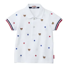 mikihouse 半袖シャツ Polo （01）白 120 10-5505-455