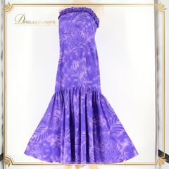 フラダンス 衣装 ワンピース ドレス パープル系 パンドール 日本製