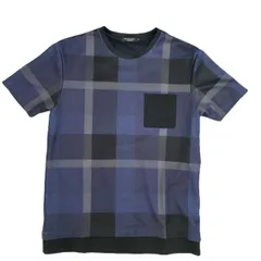 BURBERRY BLACK LABEL バーバリーブラックレーベル チェック柄 ポケット付き 半袖Ｔシャツ メンズ M ポリエステル 中古