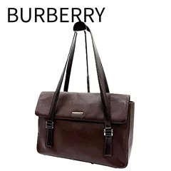 BURBERRY バーバリー レザー ハンドバッグ A4可 ビジネス 通勤 ロゴプレート トートバッグ