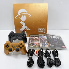 プレステ3本体 PS3 ワンピース 海賊無双 ゴールドエディション 遊べるセット 動作確認済 本体表面美品 PlayStation3 ONE PIECE KAIZOKU MUSOU GOLD EDITION CECH-3000 ソニー プレイステーション3