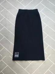 レディース 黒ニット スカート ロング丈 s