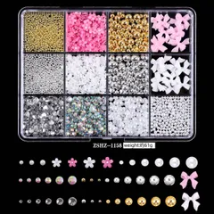 クリスマス ネイル グリッター デコパーツ セット， マニキュア 付け爪 デコレーション