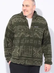 Columbia (コロンビア) 総柄 ハーフジップ ボア フリース プルオーバー ブルゾン