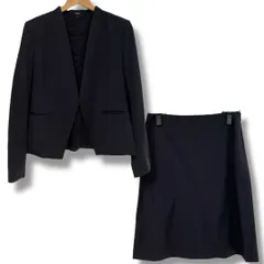 【極美品】theory セオリー　ノーカラージャケット　スカートスーツ　黒 theory（セオリー） 」 ノーカラージャケット 0 ブラック レディース