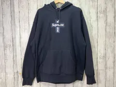 Supreme シュプリーム 20AW CROSS BOX LOGO HOODED クロス ボックスロゴ フーディー ネイビー パーカー L