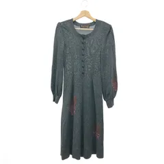 Toyoko Saito トヨコサイトウ ロングワンピース  ラメ/蝶/バタフライ/長袖/ハーフボタン    グレー レディース / 240001172771