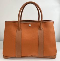 エルメス トートバッグ ガーデンパーティPM トワルオフィシェ オレンジ 