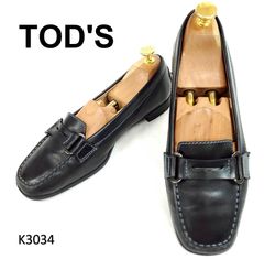 トッズ ビットローファー T金具 ダブルT ガラスレザー EU37 美品