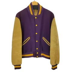 ユーズドフルギ USED古着 {{howe athletic apparel }} レザー切替スタジャン メンズ 40