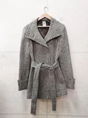 MK MICHEL KLEIN エムケーミッシェルクラン ウール混 コート 長袖 ベルト グレー系 38サイズ FYUAS-01250