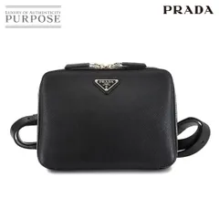 新品同様 プラダ PRADA バックパック リュックサック サフィアーノレザー ブラック 2VZ038 シルバー 金具 Backpack 90301447