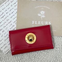 CELINE セリーヌ スターボール　ケース　小銭入れ　レッド　赤 極美品】セリーヌ ヴィンテージ スターボール レザー 6連 キーケース