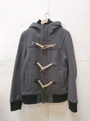 CIAOPANIC チャオパニック ダッフルコート ウール混 フード付き リブ 無地 グレー Mサイズ