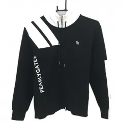 パーリーゲイツ ジップパーカー 黒×白 バイカラー ブルゾン  レディース 0(S) ゴルフウェア PEARLY GATES