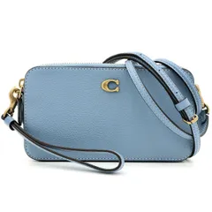 【 美品 】COACH コーチ ショルダーバッグ キラ クロスボディ CH819 B4PUB ブルー ぺブル レザー レディース 3way ミニバッグ ポーチ 斜めがけ レディース 青 くすみブルー クラッチバッグ 中古
