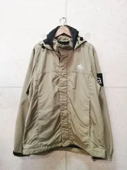 CAMP7 キャンプセブン ナイロンジャケット フード付き 内側メッシュ ロゴ 刺繍 無地 カーキ系 Mサイズ CP-4016002