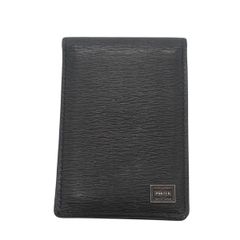 美品 PORTER カレント パスケース 黒 レザー L字ファスナー 小銭入れ