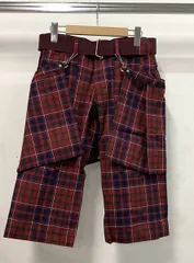 BEAMS ビームス MOUNTAIN RESEACH ハーフパンツ サイズM チェック ボンテージ 11AW 35周年 チェック ベルト・バムフラップ・ポーチ付き