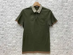 MONCLER モンクレール 半袖ポロシャツ 141-091-83065-00 80301 コットン サイズS カーキ×ベージュ×ブラウン
