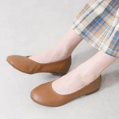 [ブラウン]日本製 パンプス 外反母趾 靴 バレエシューズ フラットシューズ 幅広 3E  ローヒール ぺたんこ 痛くない 柔らかい 疲れない 歩きやすい フォーマル オフィス 仕事用 通勤 立ち仕事 冠婚葬祭 おしゃれ レディース靴 k58-378062