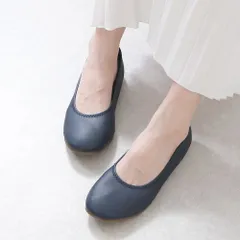 [ネイビー]日本製 パンプス 外反母趾 靴 バレエシューズ フラットシューズ 幅広 3E  ローヒール ぺたんこ 痛くない 柔らかい 疲れない 歩きやすい フォーマル オフィス 仕事用 通勤 立ち仕事 冠婚葬祭 おしゃれ レディース靴 k58-378062