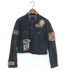 POLO RALPH LAUREN ポロラルフローレン ワッペンMOTOカットオフデニムジャケット サイズ:M 希少品    ブラック レディース / 240001173322