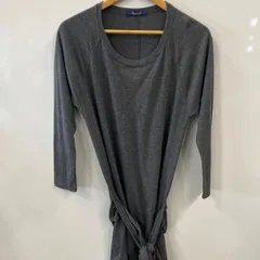 ピB29⚫︎UNITED ARROWS⚫︎ユナイテッドアローズ⚫︎レディース⚫︎長袖⚫︎ワンピース⚫︎カットソー⚫︎ウエストリボン付き⚫︎size表記なし⚫︎グレー