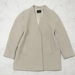 23区　ダブルクロスベロアVカラーコート　ミディアム丈　アウター　ベージュ系　38　M