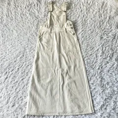 美品 シンゾーン　SHINZONE オーバーオール　ジャンパースカート　デニム　ホワイト 古着 白 4172