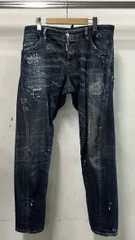 DSQUARED2 ディースクエアード YELLOW RIPPED SPOTS SEXY TWIST ジーンズ サイズ48 インポート インディゴブルー 穴あり 破れあり シミあり