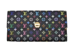LOUIS VUITTON ルイヴィトン  長財布  村上隆 ポルトフォイユサラ  M93533 TH0056  ブラック モノグラムマルチカラー  美品 中古 4b009764