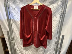 Captains Helm キャプテンヘルム ベロア ベースボールシャツ レッド サイズM 