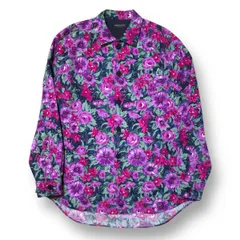 88AW archive COMME des GARCONS HOMME PLUS 花柄総柄シャツ パープル×グリーン PB-050360 コムデギャルソンオムプリュス 