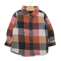 ギャップ 長袖シャツ コットン100% ブランド トップス ベビー 男の子用 70サイズ ホワイト×グレー×ピンク GAP 【中古】
