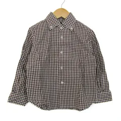 シップス 長袖シャツ コットン100% ブランド トップス 白 キッズ 男の子用 100サイズ ブラウン×ホワイト SHIPS 【中古】
