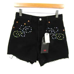 リーバイス デニムパンツ ショートパンツ 未使用 ジーンズ ジーパン コットン ボトムス 黒 レディース W26サイズ ブラック Levi's