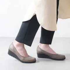 [チャコール]日本製 パンプス 外反母趾 靴 幅広 3E ウェッジソール 痛くない 柔らかい 長時間 疲れない 歩きやすい 軽い フォーマル オフィス 仕事用 通勤 立ち仕事 就活 冠婚葬祭 結婚式 おしゃれ かわいい レディース靴 k58-375536