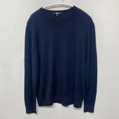 ユニクロ　ウール100% ニット　ネイビー　XL