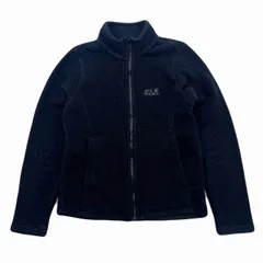 ジャックウルフスキン フリースジャケット ジップアップ レディース Sサイズ ブラック 黒 防寒 アウトドア