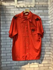 90s クッシュマン ボーリングシャツ オープンカラー グリーン 古着 8#a