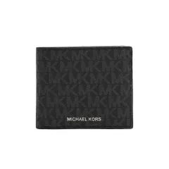 【ギフト対応可】マイケルコース MICHAEL KORS 二つ折り財布 COOPER BILLFOLD W COIN POCKET BLACK ウォレット メンズ ブラック おしゃれ 人気 ブランド 誕生日 記念 プレゼント ギフト 送料無料