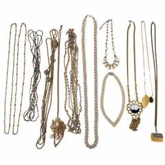 ネックレス 12本セット まとめ売り ばら売り ゴールド系 パール アンティーク風 アクセサリー【送料無料】【中古】25201112