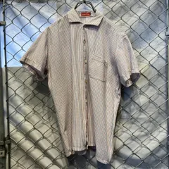 古着 半袖シャツ 40 ホワイト×レッド×ブルー  