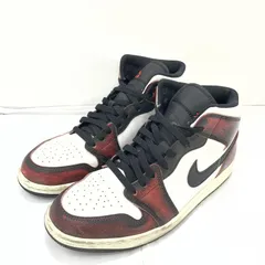 【中古】NIKE AIR JORDAN 1 MID WEAR AWAY サイズ27.5cm DV9565-006 ナイキ ジョーダン1 ブラック レッド ホワイト[19]