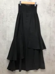 COCODEAL ココディール コルセットリブ アシメティアード スカート size2/黒 ■■ レディース