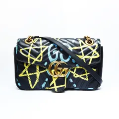 GUCCI グッチ ショルダーバッグ GG マーモント グッチ ゴースト グラフィック レザー