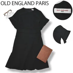 【上質】 日本製 オールドイングランド OLD ENGLAND Aライン フレア ワンピース ドレス 34 ブラック レディース フォーマル 通年 袖フリル ♪のサムネイル