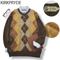 【良配色】 90sヴィンテージ スコットランド製 カークプライド KIRKPRYDE  ウール ニット セーター 42 アーガイル柄 メンズ レディース ユニセックス 男女兼用 トラッド